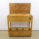 【Bランク】木製 レコードラック キャスター付 12インチ 店頭展示 @58881