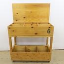 【Bランク】木製 レコードラック キャスター付 12インチ 店頭展示 @58882