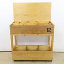 【Bランク】木製 レコードラック キャスター付 12インチ 店頭展示 @58888