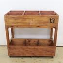 【Bランク】木製 レコードラック キャスター付 12インチ 店頭展示 @58889