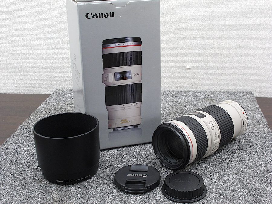 美品】 Canon EF70-200 F4L IS USM カメラレンズ 元箱 @27668 / 中古