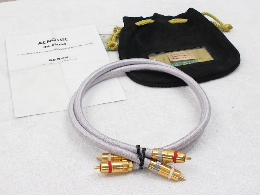 ACROTEC 8N-A2080 アクロテックRCAケーブル約1m レア　希少 アクロテック ACROTEC 8N-A2080 (0.6mペア) RCAケーブル @31708