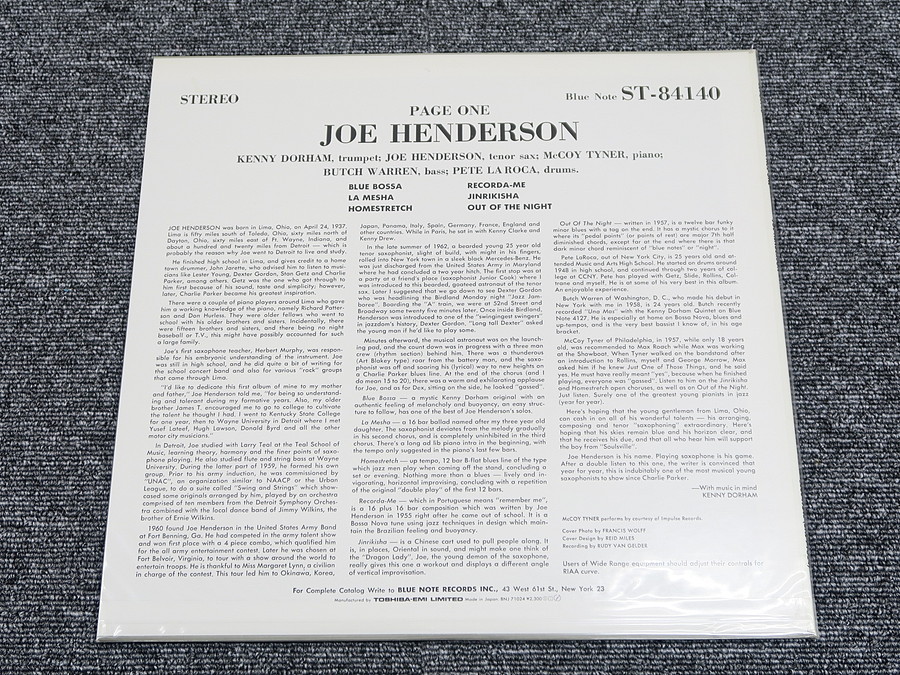 Joe Henderson - Page One LP (Blue Note Classic Vinyl Series