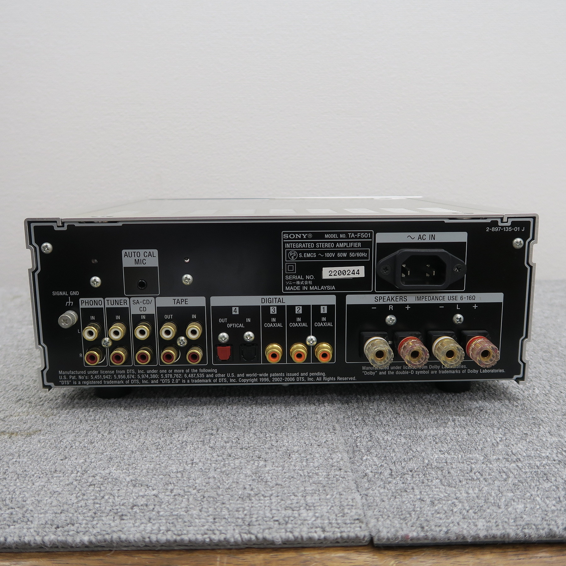 美品中古　SONY TA-F501 インテグレーテッドステレオアンプ Aランク】ソニー SONY TA-F501 プリメインアンプ @50307 / 中古
