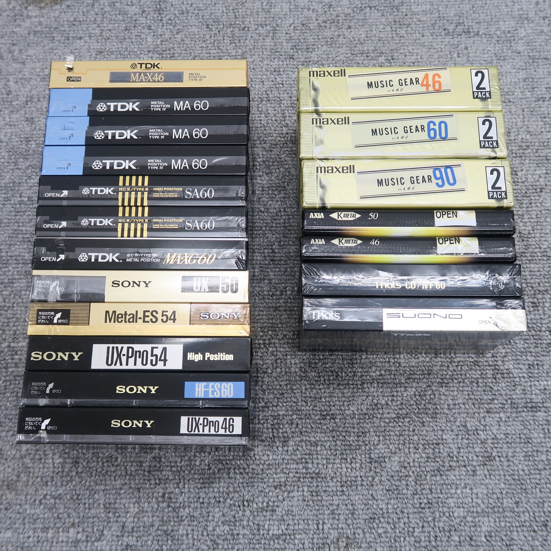 【未使用】SONY MAXELL TDK AXIA THAT's カセットテープセット @50660 / 中古オーディオ買取、販売、通販の
