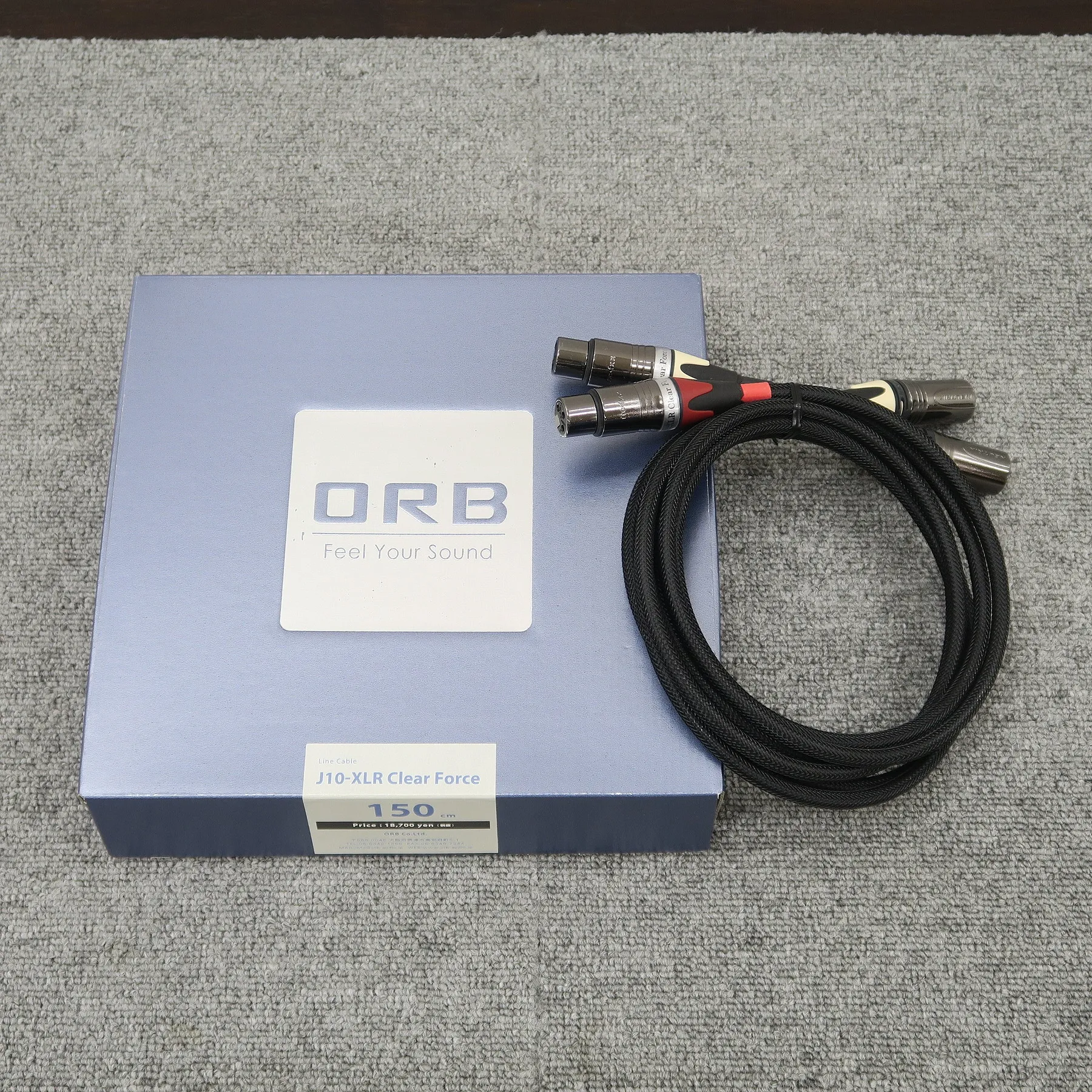 オーブ ORB J10-XLR Clear Force 1.5m XLRケーブル ペア 【元箱】