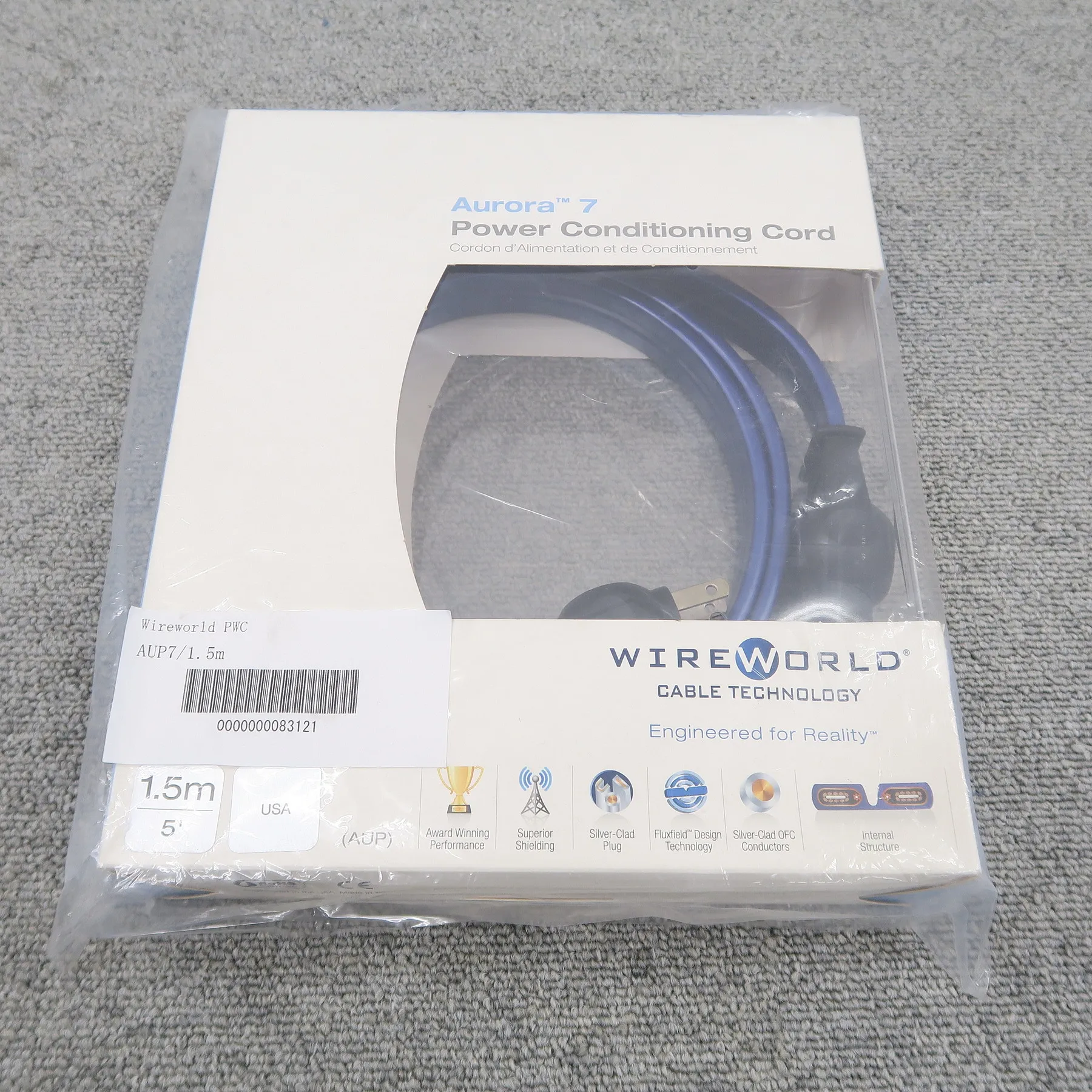 ワイヤーワールド WIRE WORLD Aurora 7 AUP7/1.5m 電源ケーブル