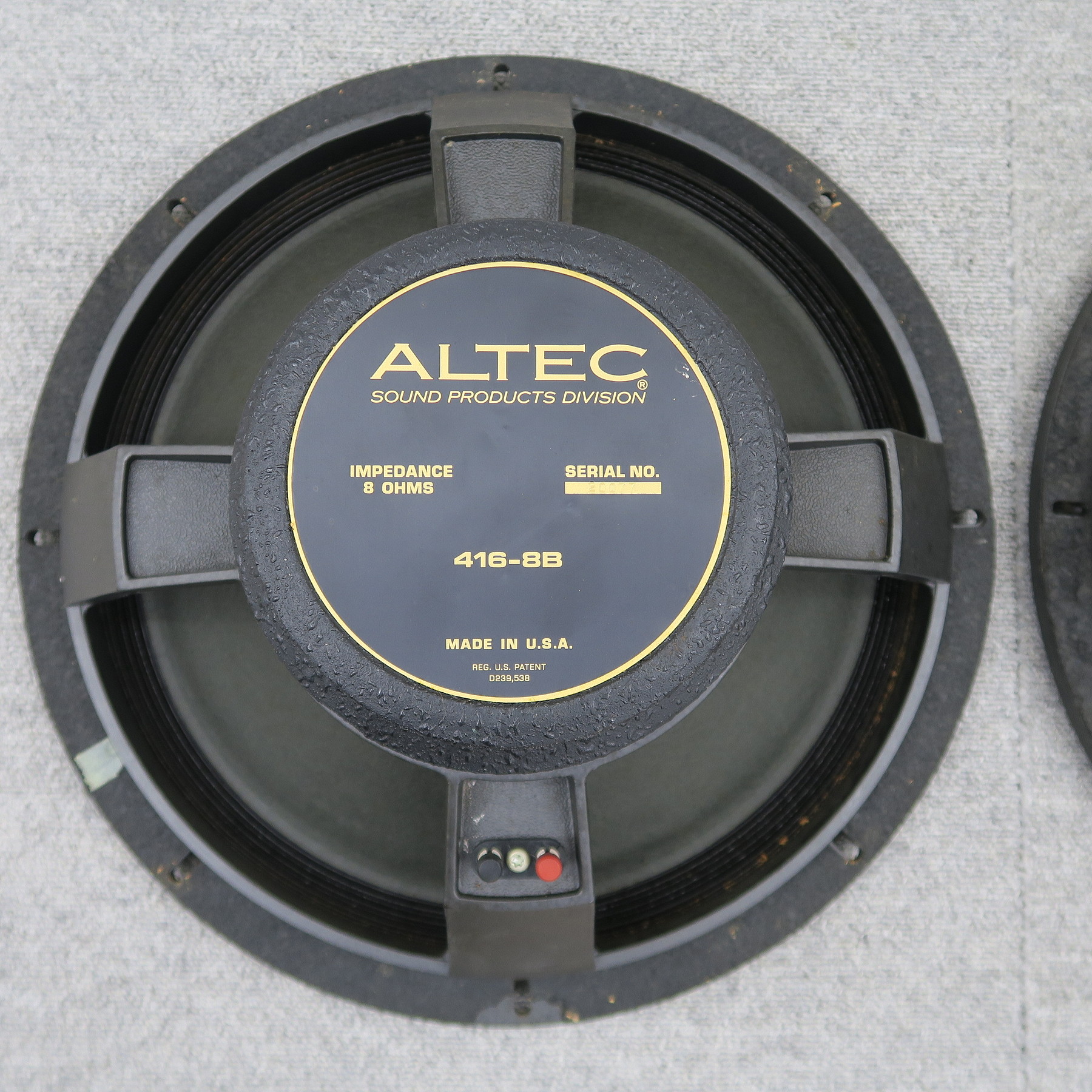 良品 ALTEC 416-8B 15インチ ウーファー ユニット ペア - オーディオ機器