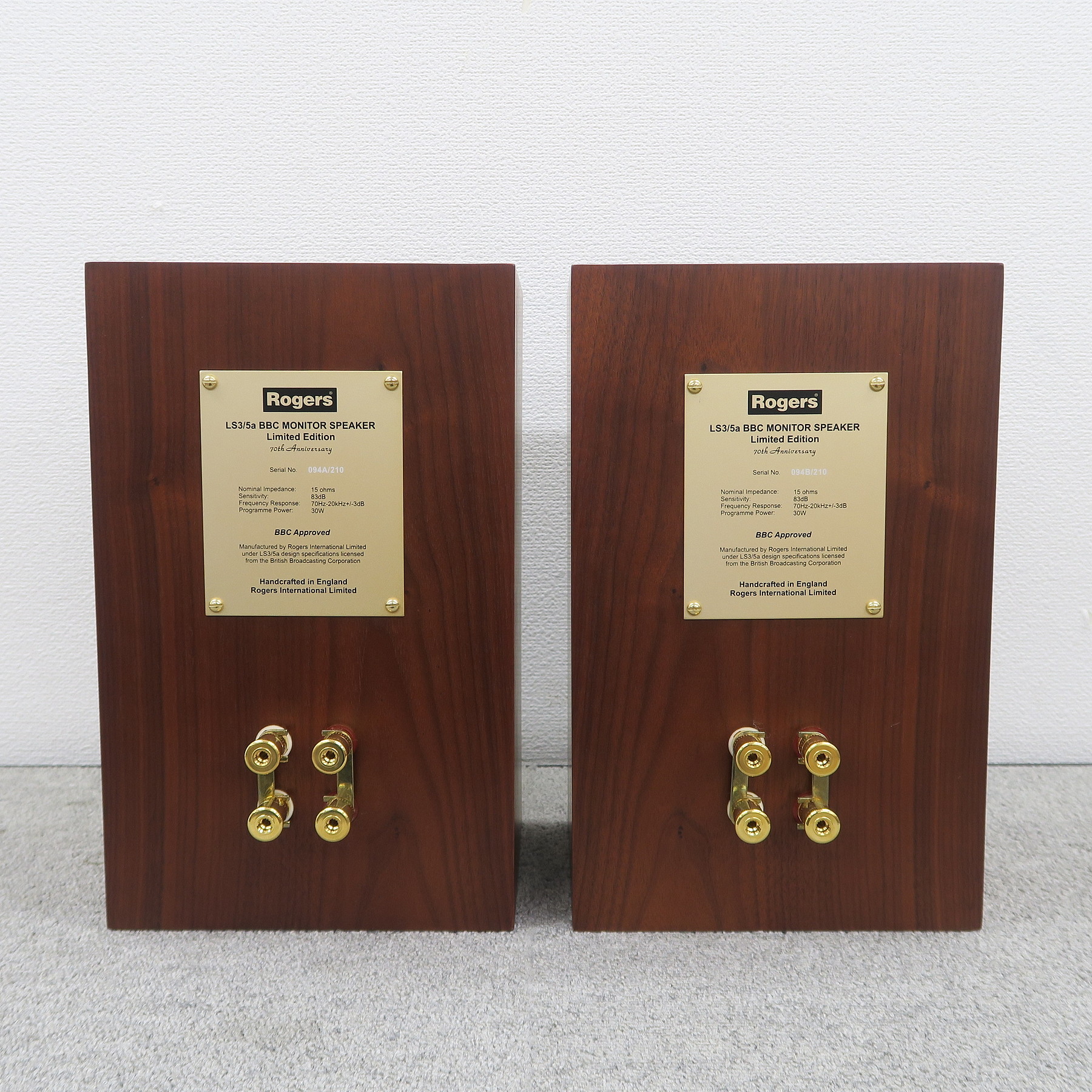 Sランク】Rogers LS3/5a 70th Anniversary Edition スピーカー